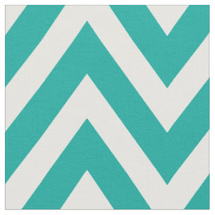 Teal Modern Chevron Large Scale Fabric