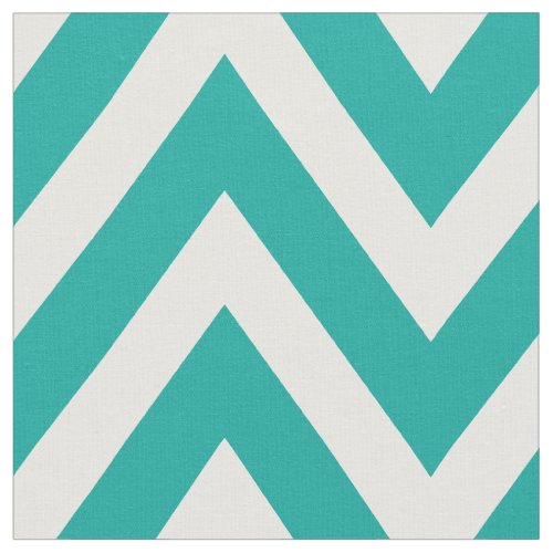 Teal Modern Chevron Large Scale Fabric