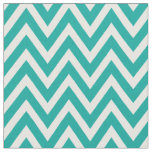 Teal Modern Chevron Stripes Fabric