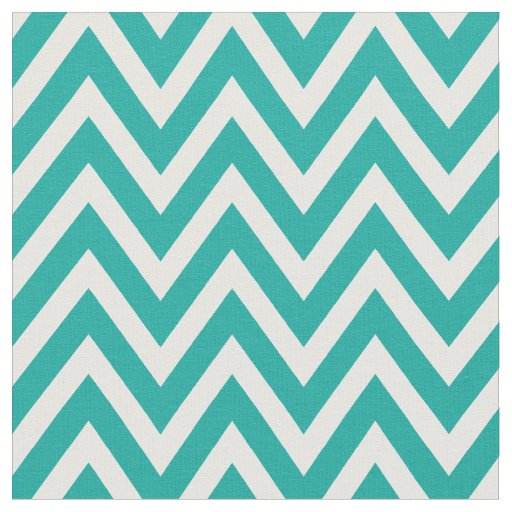 Teal Modern Chevron Stripes Fabric