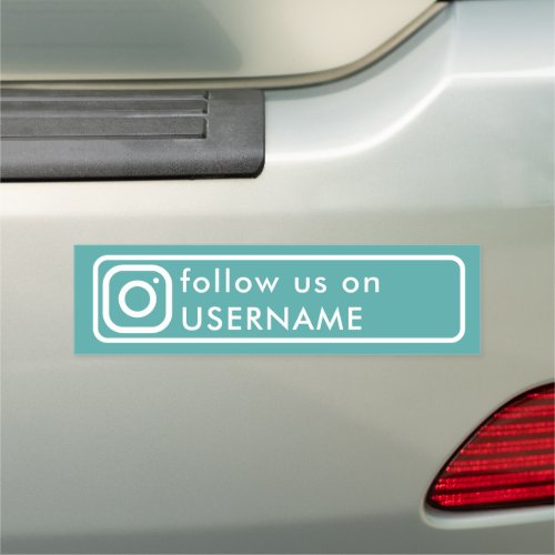 Teal Modern custom instagram social media Car Magnet