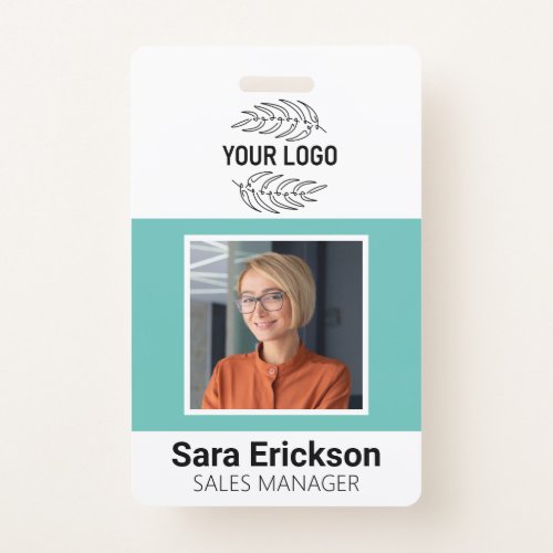 Teal Modern ID Card Business Employee Badge