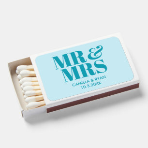 Teal Modern Mr & Mrs Personalized Wedding Matches