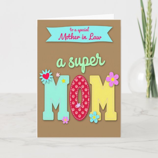 Teal Mom Heart Mothers Day Card (Front)