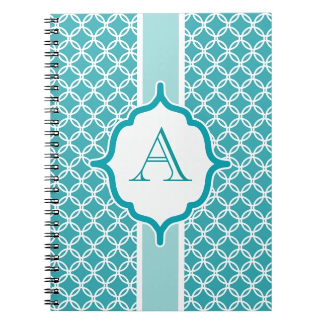 Teal Monogram Journal School Notebook Gift (Front)
