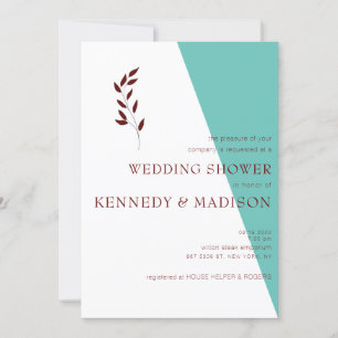 Teal Monogram 💍 Modern Geometric Bridal Shower  Invitation