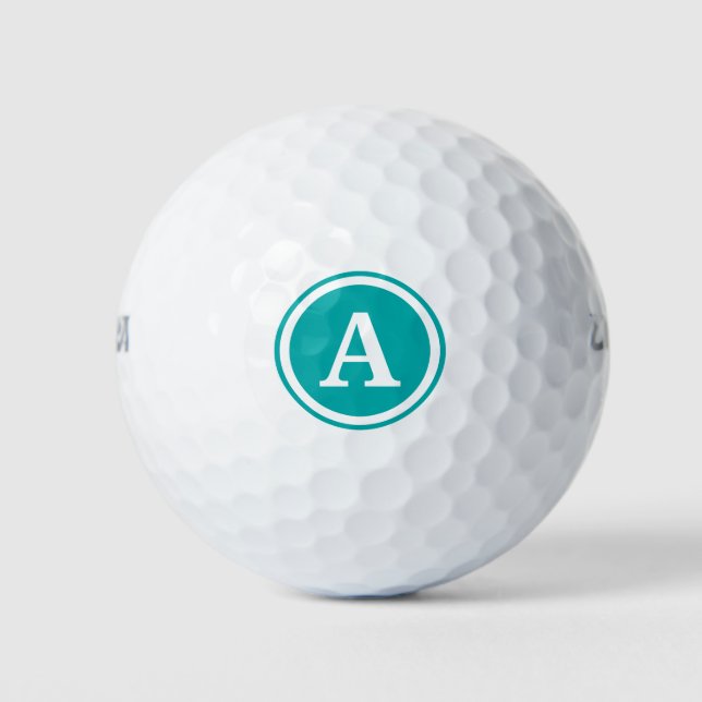 Teal Monogram Personalized Golf Balls (Front)