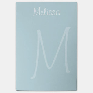 Teal Monogram Watermark Post-it Notes