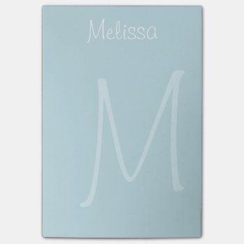 Teal Monogram Watermark Post-it Notes by karlajkitty at Zazzle