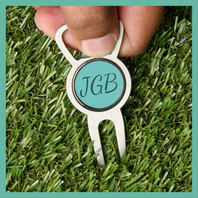 Teal Monogrammed Golf Bottle Opener Divot Tool (Creator Uploaded)
