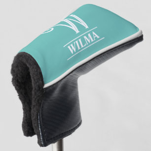Teal Monogrammed Putter Golf Head Cover