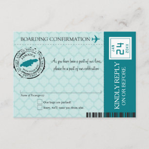 Teal Montego Bay Jamaica RSVP Invitation