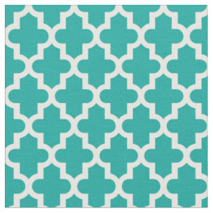 Teal Moroccan Print Fabric