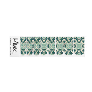 Teal Moroccan Tile Nail Decals