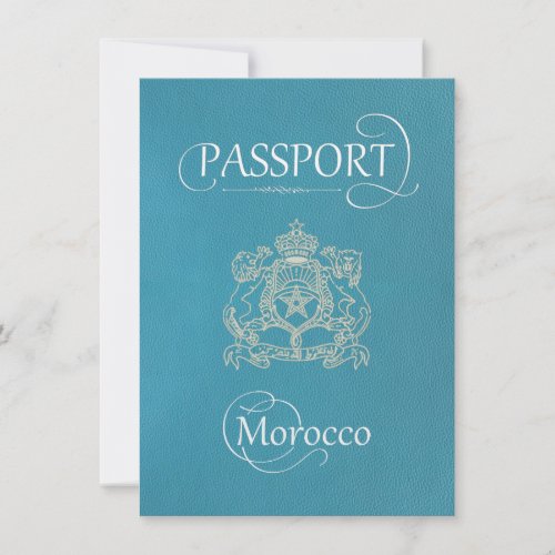 Teal Morocco Passport Save the Date Card