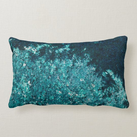 Teal moss pattern lumbar pillow