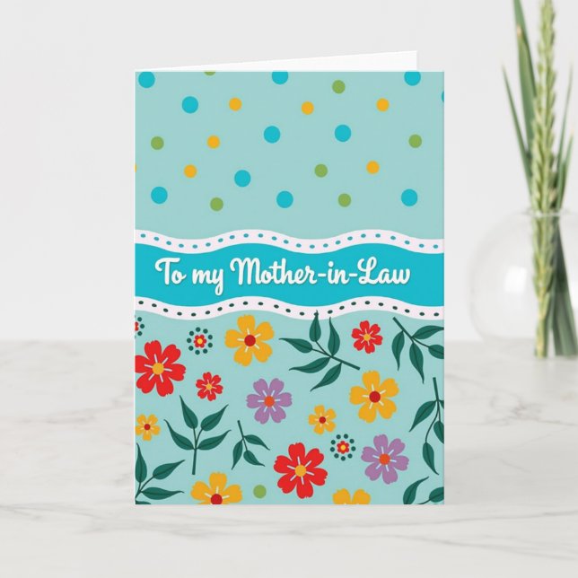 Teal Mother In Law Message Card (Front)