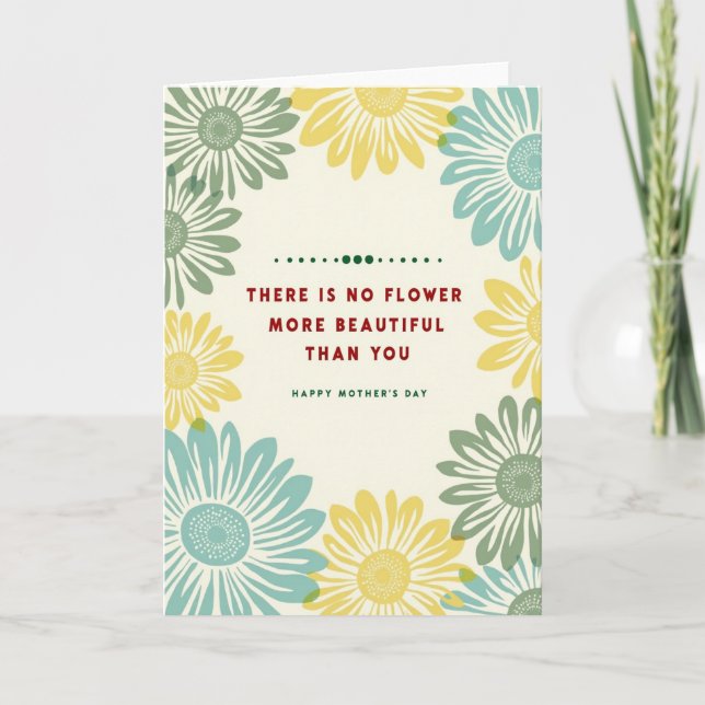 Teal Mothers Day Bloom Card (Front)
