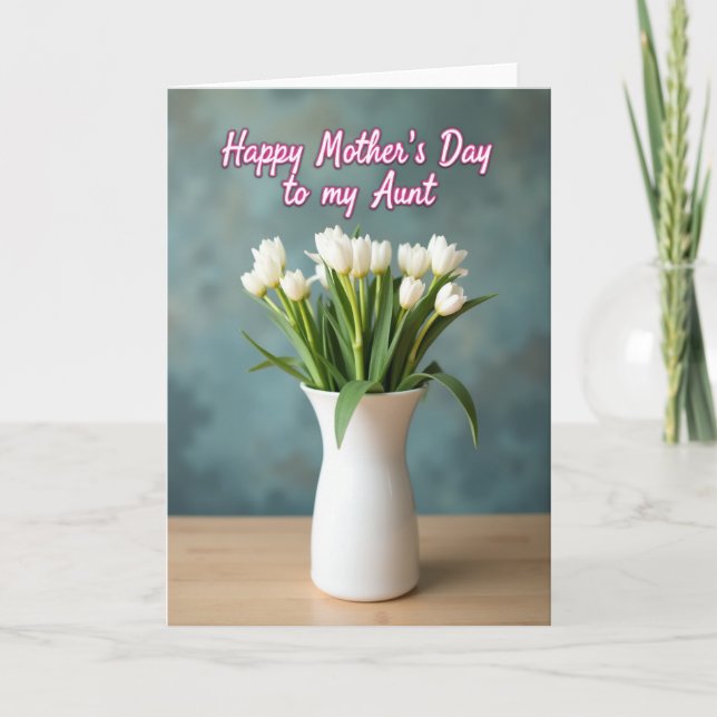 Teal Mothers Day Bouquet Card (Front)