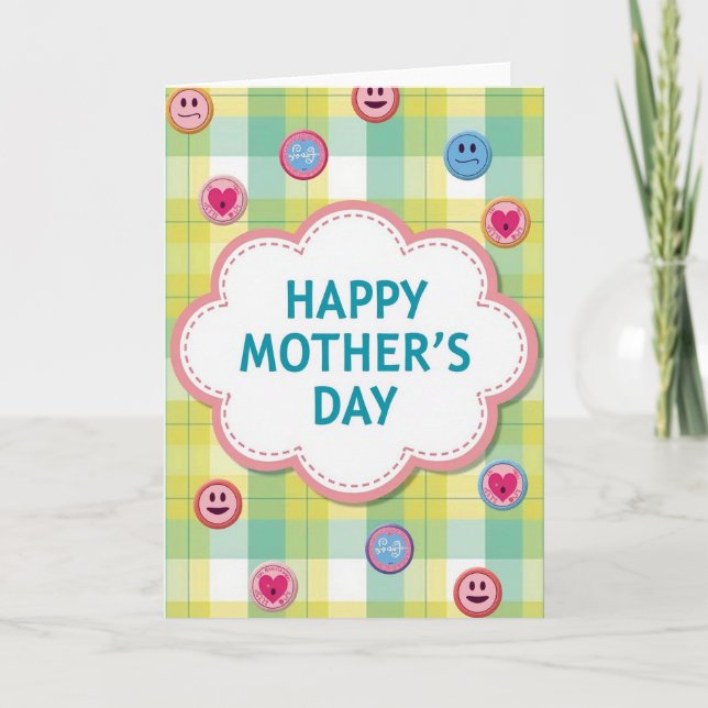 Teal Mothers Day Cloud Art Card (Front)