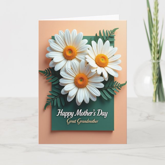 Teal Mothers Day Daisy Card (Front)