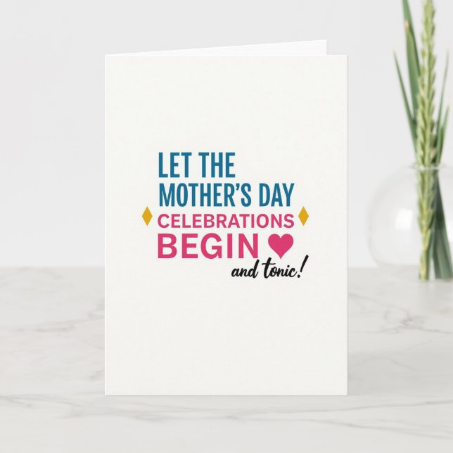 Teal Mothers Day Diamonds Card (Front)