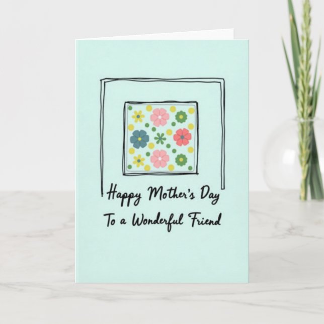 Teal Mothers Day Friend Art Card (Front)