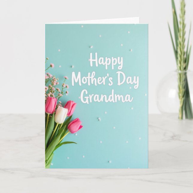 Teal Mothers Day Script Card (Front)