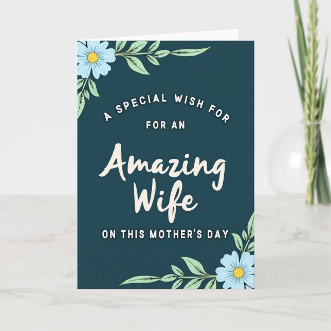 Teal Mothers Day Wish Card (Front)
