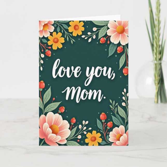 Teal Mothers Love Note Card (Front)