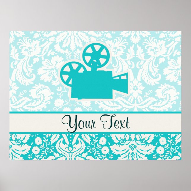 Teal Movie Camera Poster (Front)