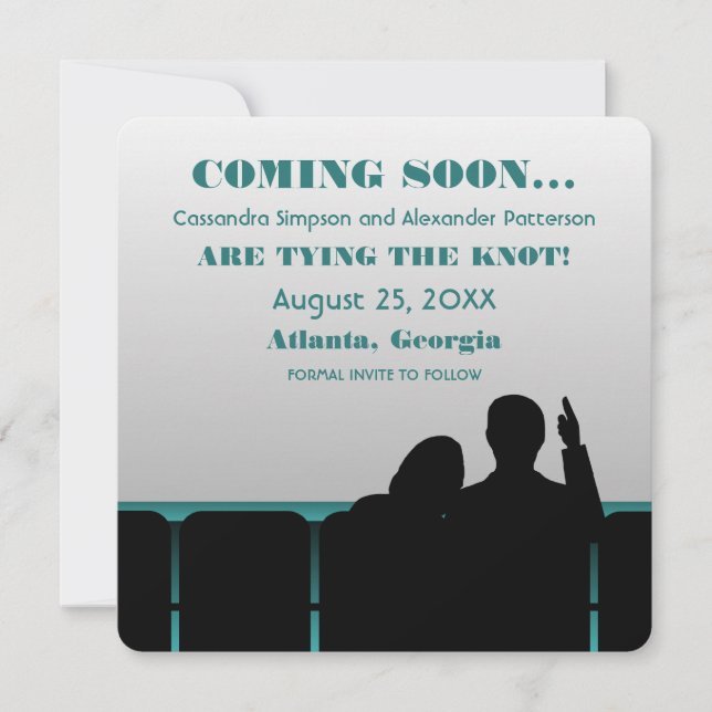 Teal Movie Theater Save the Date (Front)