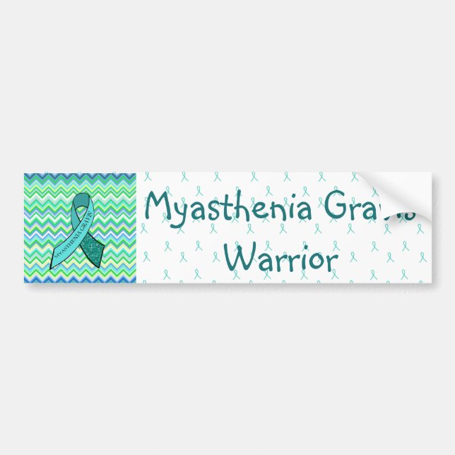 Teal Myasthenia Gravis Awareness Bumper Sticker (Front)
