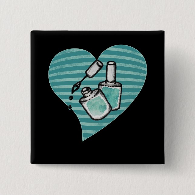 Teal Nail polish Button (Front)