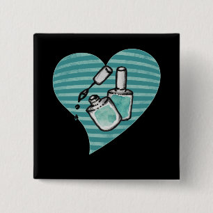 Teal Nail polish Button