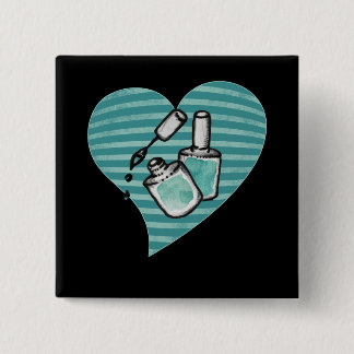 Teal Nail polish Button