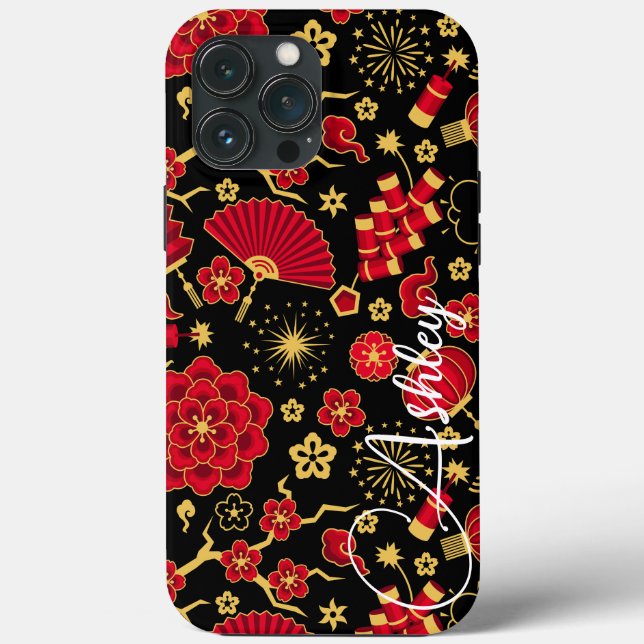 Teal Name Modern Floral Shadow  Case-Mate iPhone Case (Back)