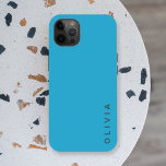 Teal Name | Modern Minimalist Funky Simple Blue iPhone 16 Pro Case<br><div class="desc">A simple,  stylish,  urban case with a modern solid color block plain style in a funky rich teal blue. Your name,  initials or favourite word in modern block typography in trendy off black which you can easily personalise for yourself or as a special gift for a loved one.</div>