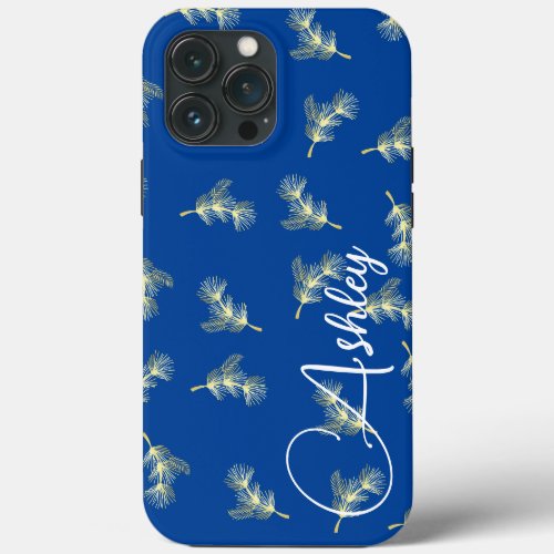 Teal Name Modern Minimalist Funky Simple Navy Blue iPhone 13 Pro Max Case