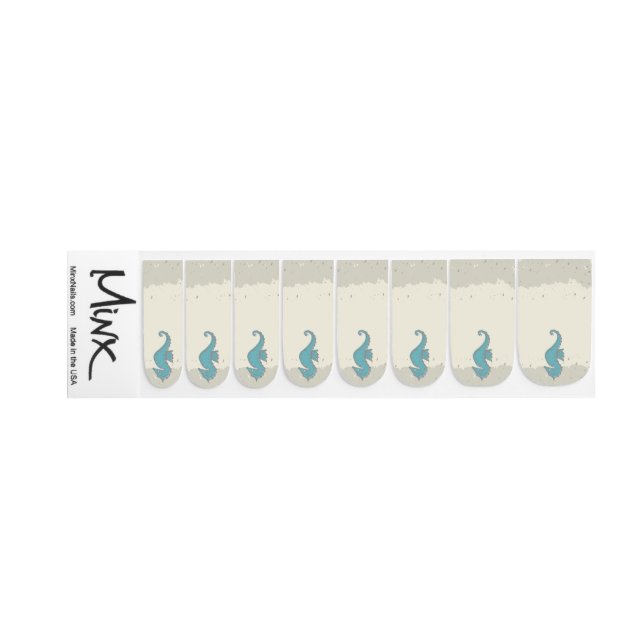 Teal Nautical Seahorse Minx Nails Minx Nail Wraps (Left Hand)
