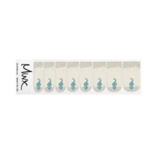 Teal Nautical Seahorse Minx Nails Nail Wraps