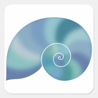Teal Nautilus Shell Gradient Sticker