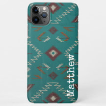 Teal Navajo Tribal Geometric Pattern Phone Case