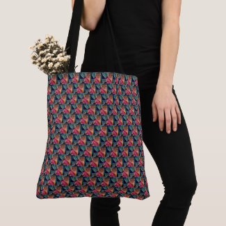 Teal Navy and Pink Tote
