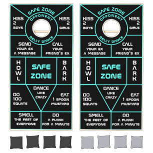 Teal Neon Dare Night Cornhole Set