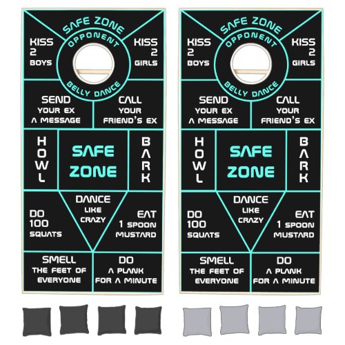 Teal Neon Dare Night Cornhole Set