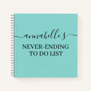 Teal Never Ending To Do List Notebook