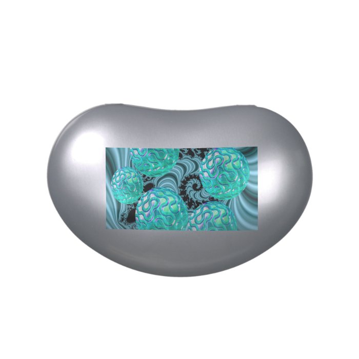 Teal New Beginnings, Abstract Fractal Journey Jelly Belly Tins