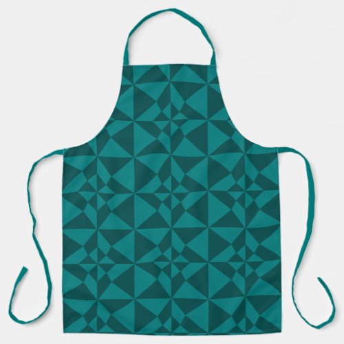 Teal Night and Day Patchwork Pattern Apron