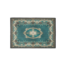 Teal Nouveau 3' x 2' Indoor Area Rug
